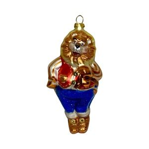 Robert Stanley "The Cowardly Lion" Ornament, Wizard of Oz, Blown Glass - Vintage